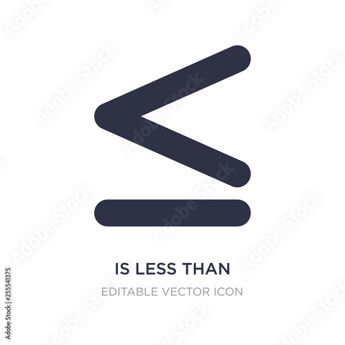 is less than icon on white background. Simple element illustration from Signs concept.