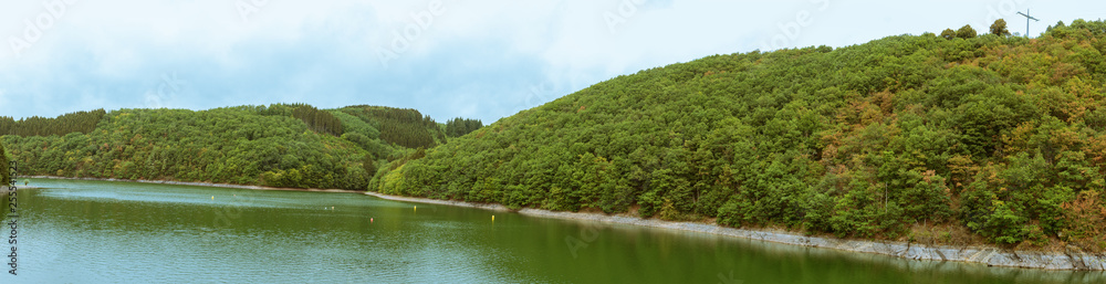 Panorama of the Upper Sauer Lake from the dam, just outside of Esch-sur-Sure