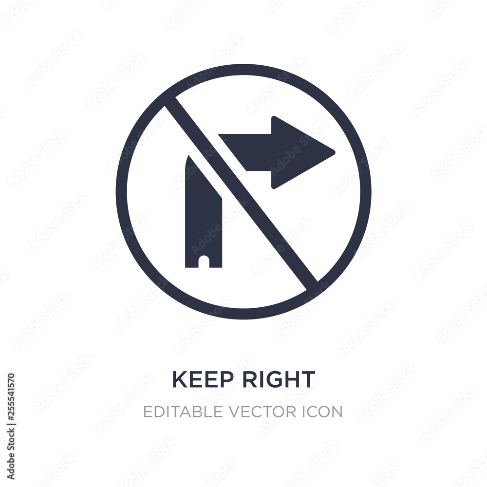 keep right icon on white background. Simple element illustration from Signs concept. keep right icon on white background. Simple element illustration from Signs concept.