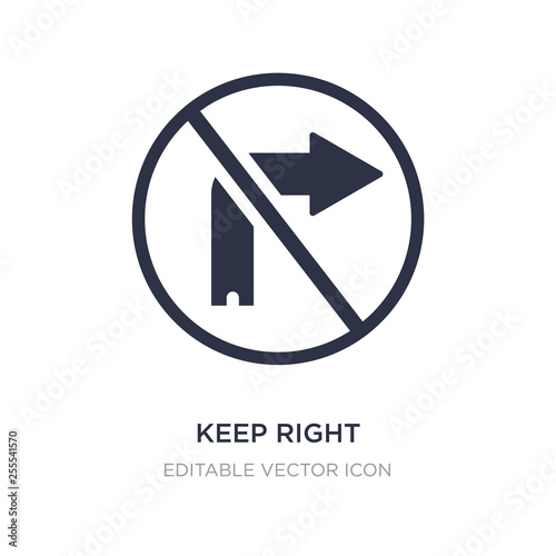 keep right icon on white background. Simple element illustration from Signs concept.
