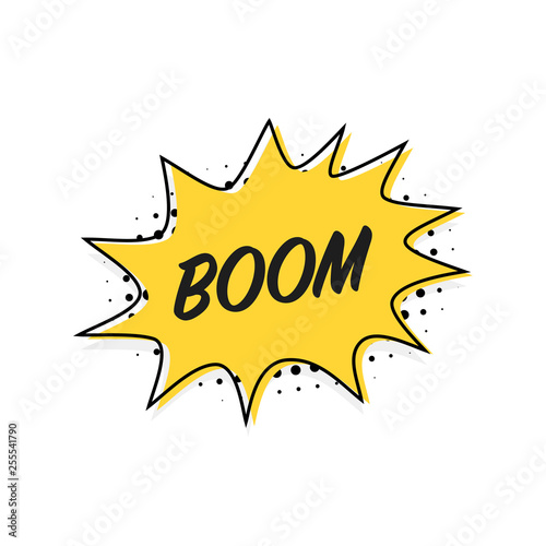 Bubble boom banner in flat style, line design, vector