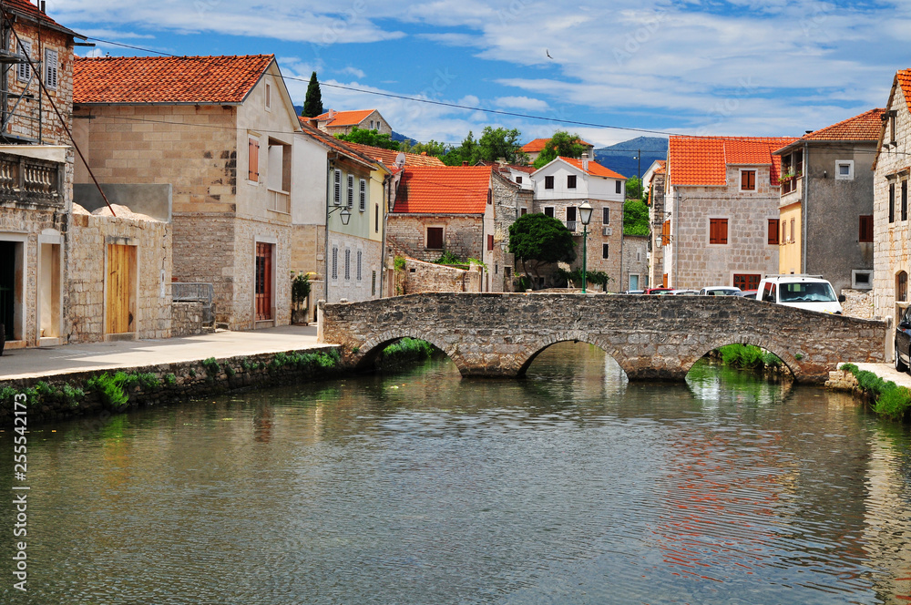 Vrboska historic village buildings architecture Hvar, Croatia
