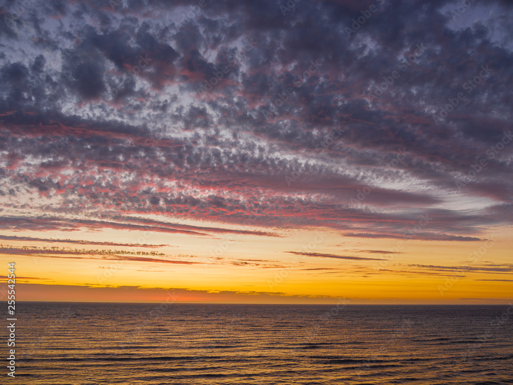 Fototapeta premium Autumn evening sunset at Seaford Beach, Adelaid, South Australia