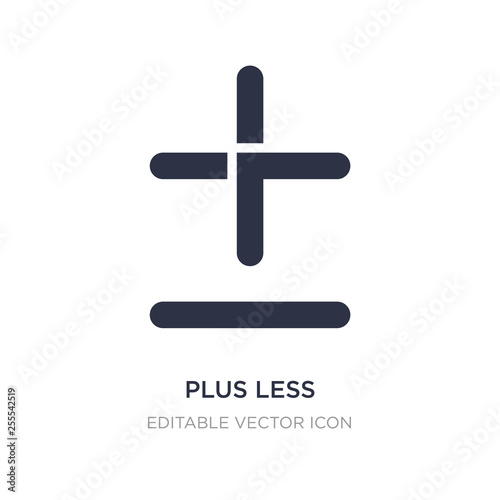 plus less icon on white background. Simple element illustration from Signs concept.