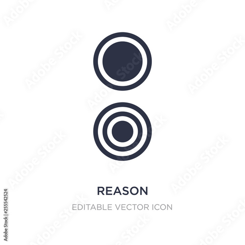 reason icon on white background. Simple element illustration from Signs concept.