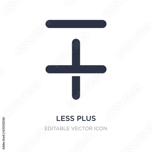 less plus icon on white background. Simple element illustration from Signs concept.