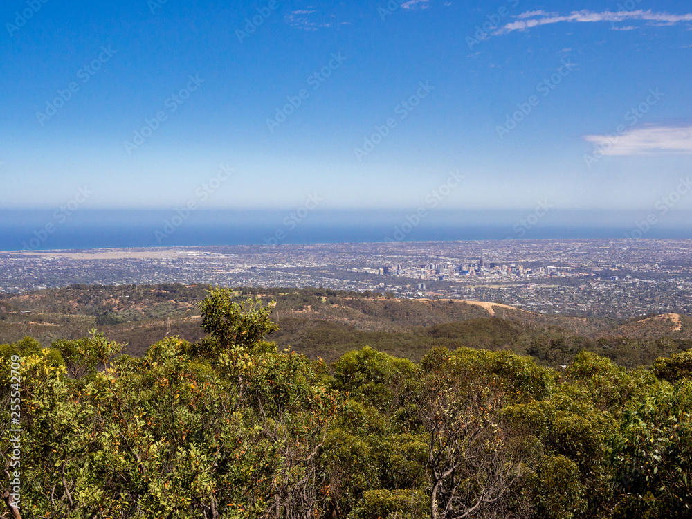 View of Adelaid City from Mount Lofty, Cleland, South Australia