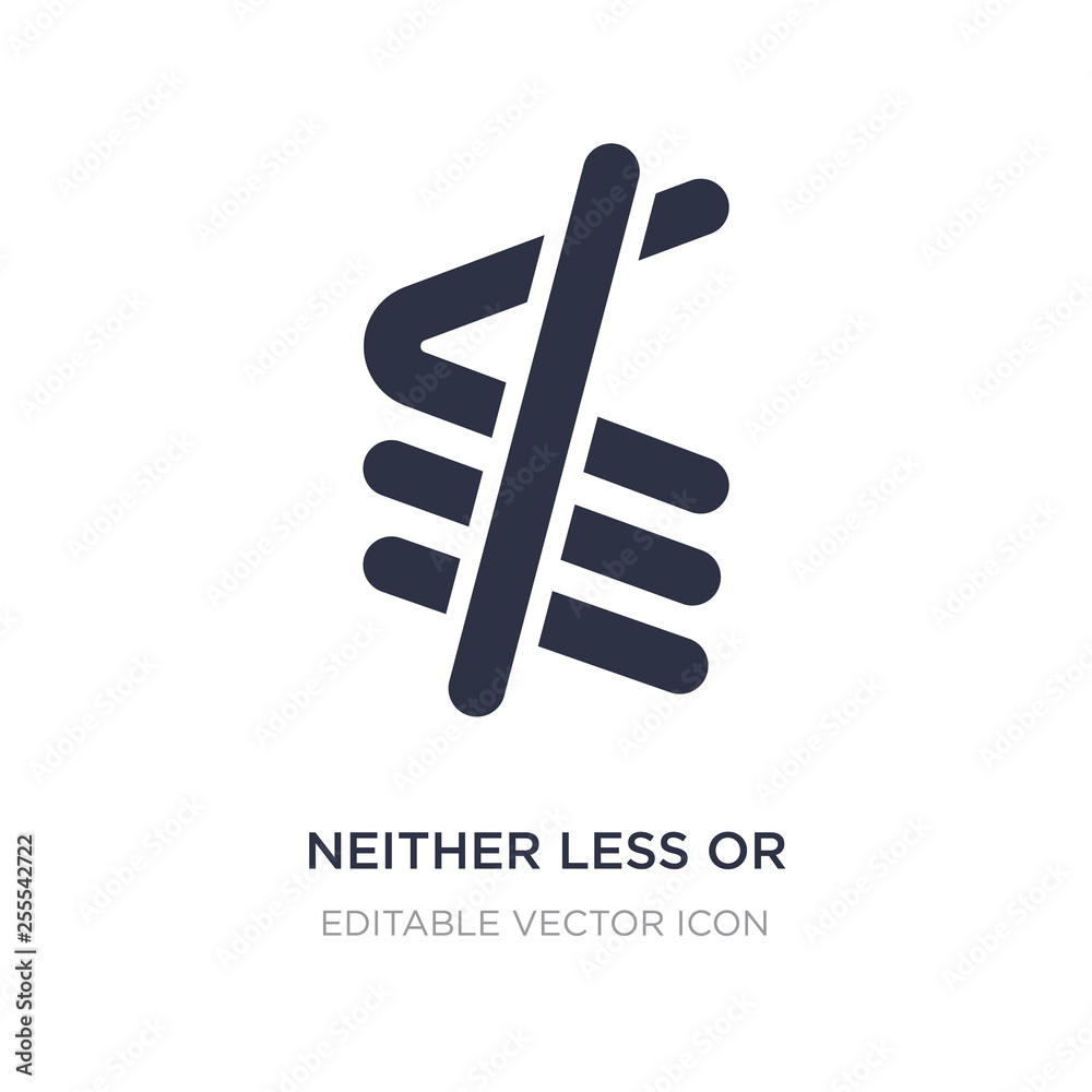 neither less or exactly equal icon on white background. Simple element illustration from Signs concept. neither less or exactly equal icon on white background. Simple element illustration from Signs concept.