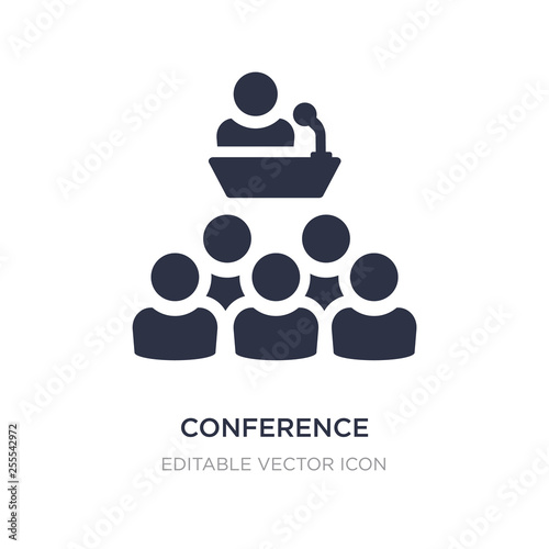 conference icon on white background. Simple element illustration from Social media marketing concept.