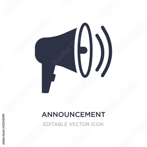 announcement icon on white background. Simple element illustration from Social media marketing concept.