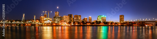 Portland Downtown Waterfront at night,City Skyline photo