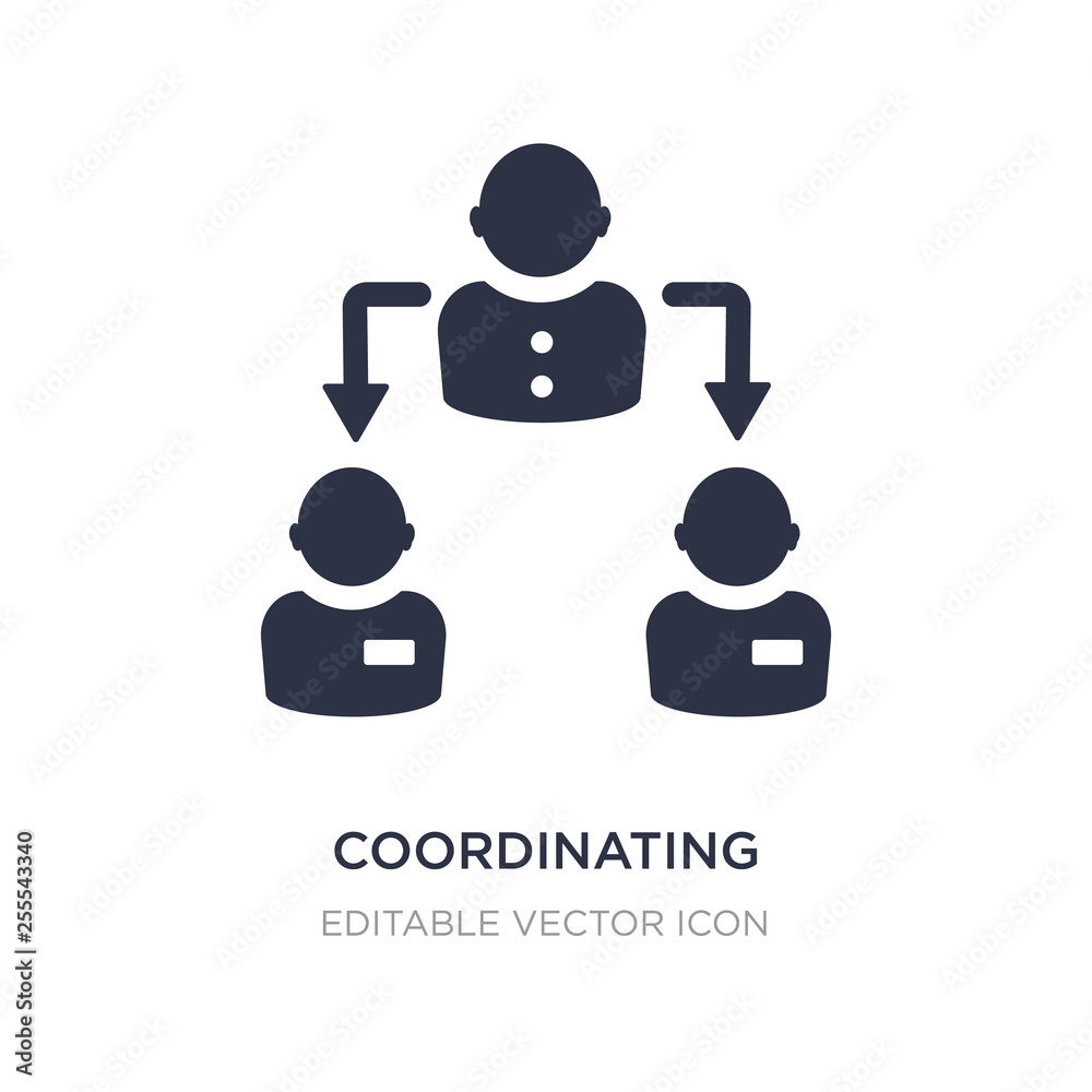 coordinating people icon on white background. Simple element illustration from Social media marketing concept.