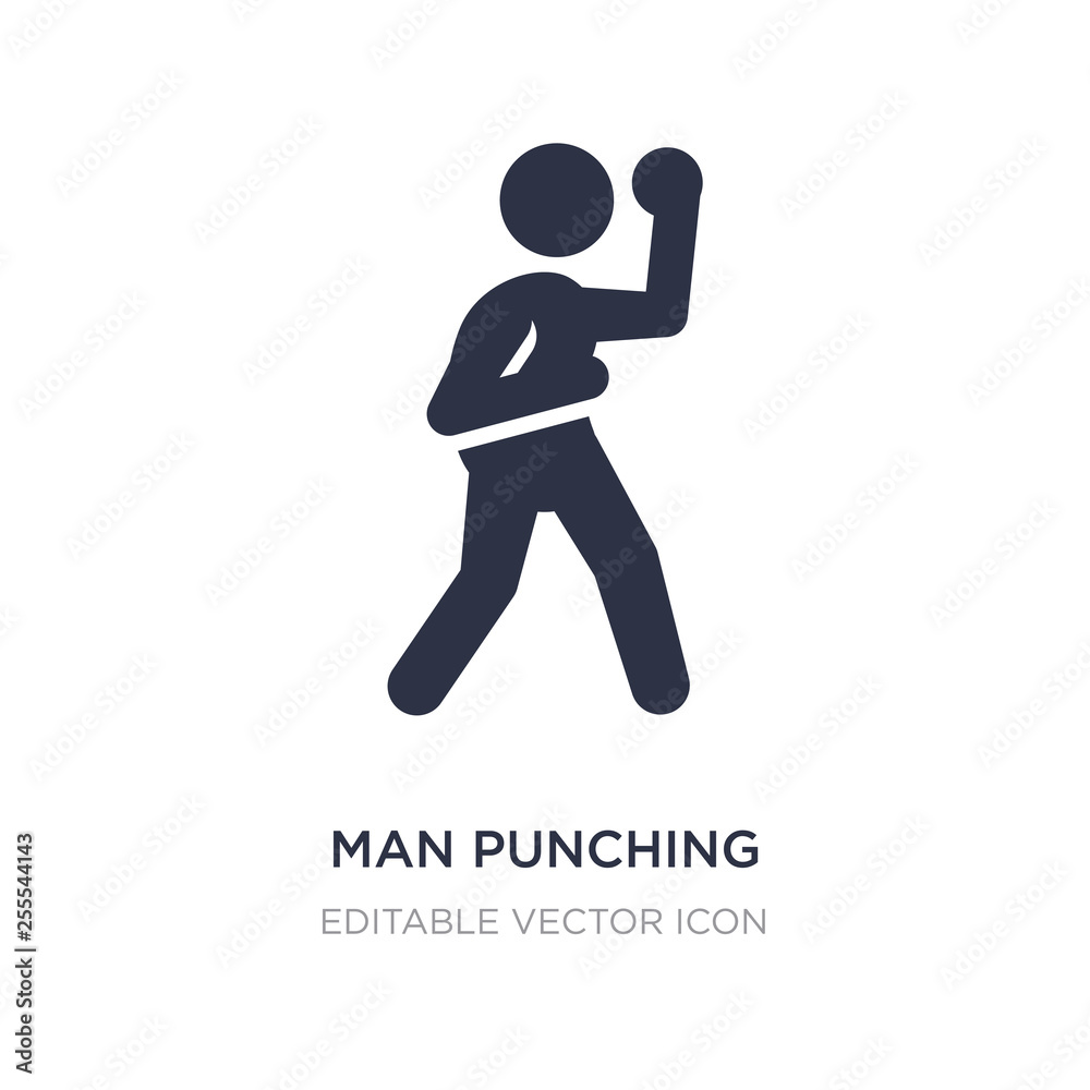 man punching icon on white background. Simple element illustration from Sports concept. man punching icon on white background. Simple element illustration from Sports concept.