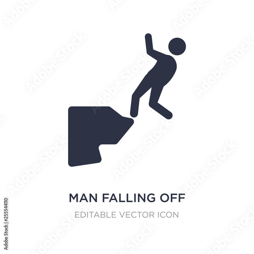 man falling off a precipice icon on white background. Simple element illustration from Sports concept.