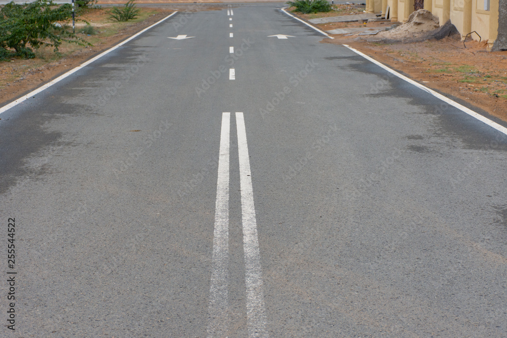 Open empty street in the desert. Conceptual.
