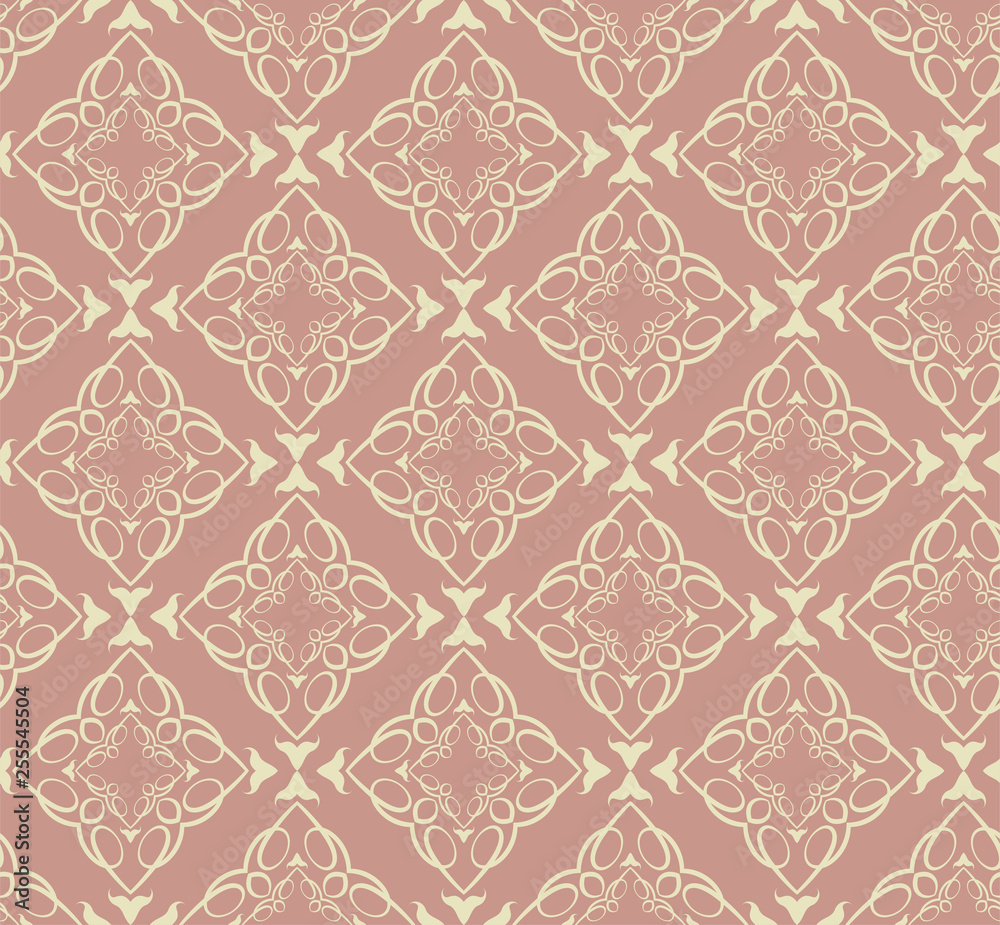 Damask wallpaper, seamless vintage style. Background texture for your design. Vector graphics