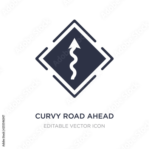 curvy road ahead icon on white background. Simple element illustration from UI concept.