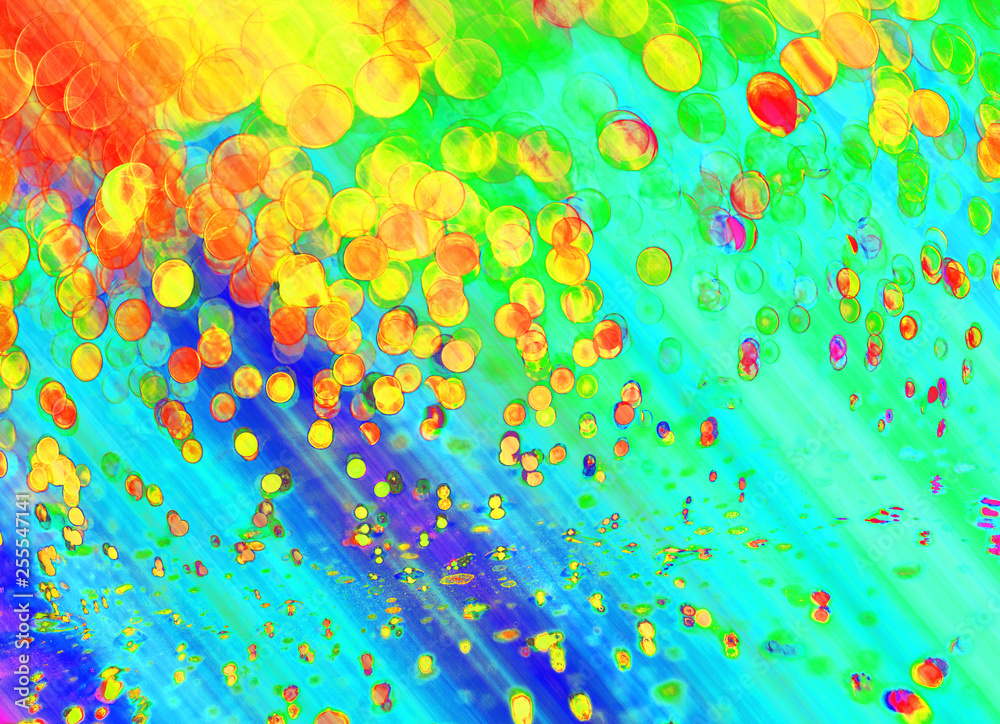 Fototapeta premium Background of bright stripes and bubbles 