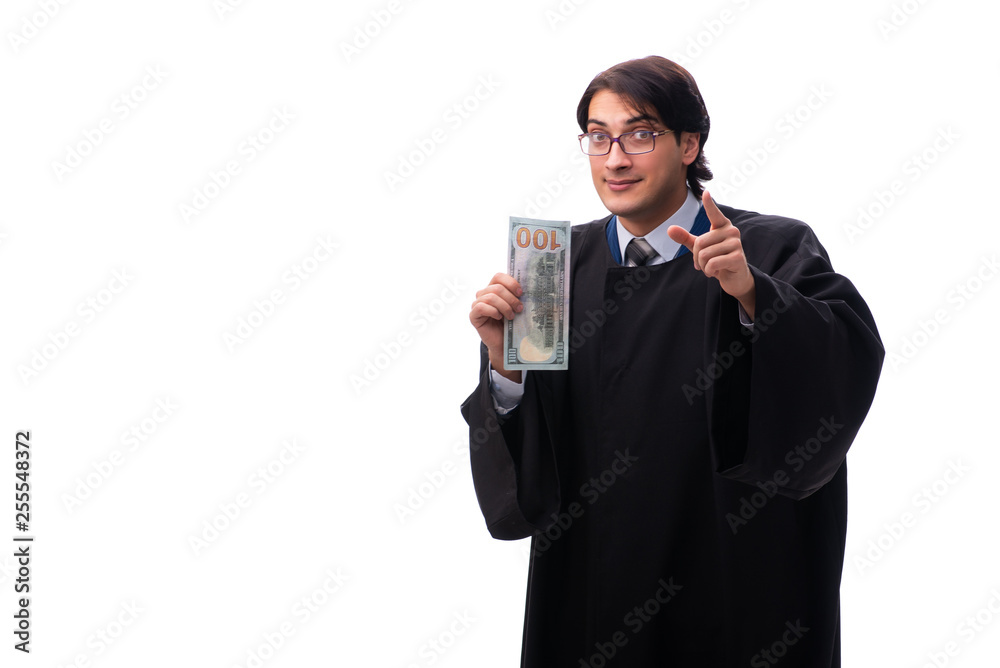 Young handsome judge isolated on white Young handsome judge isolated on white