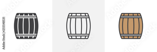 Fotobehang Wooden keg, barrel icon