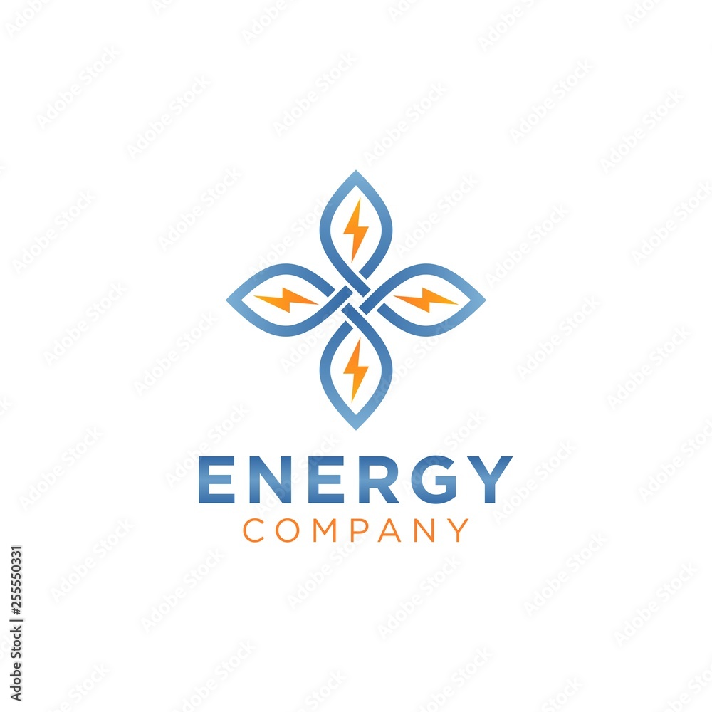 Nature Energy Or Thunder Logo Template