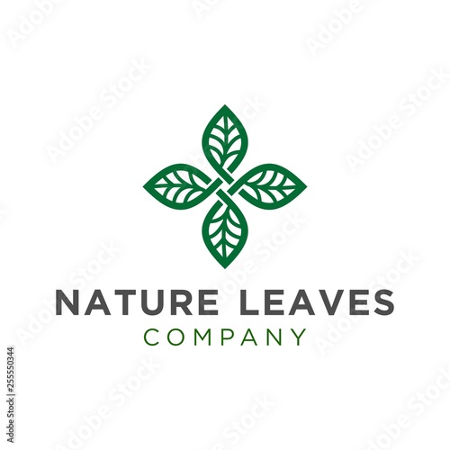 Nature Leaves Circle Logo Template
