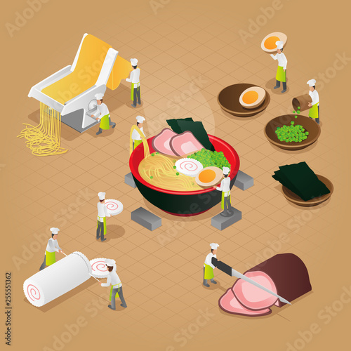 Isometric Japanese Ramen Making