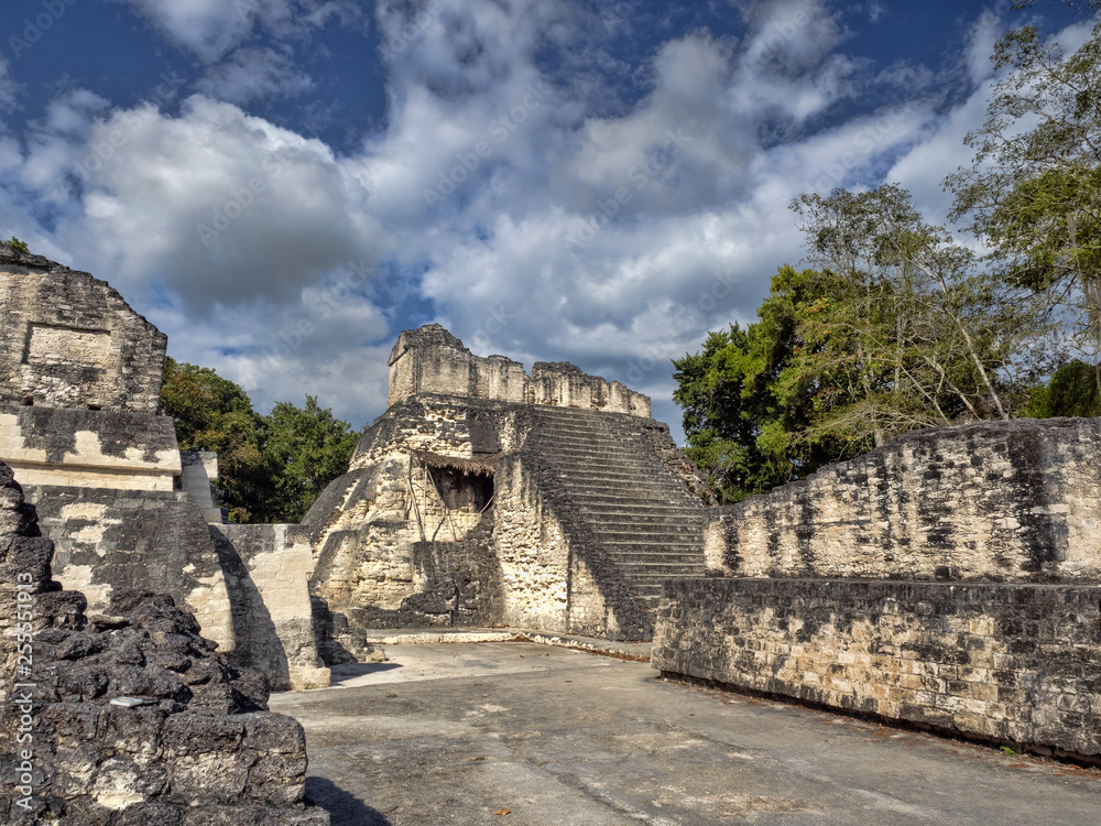 Stone artifacts of Maya Nation's most significant Mayan city of Tikal Park, Guatemala