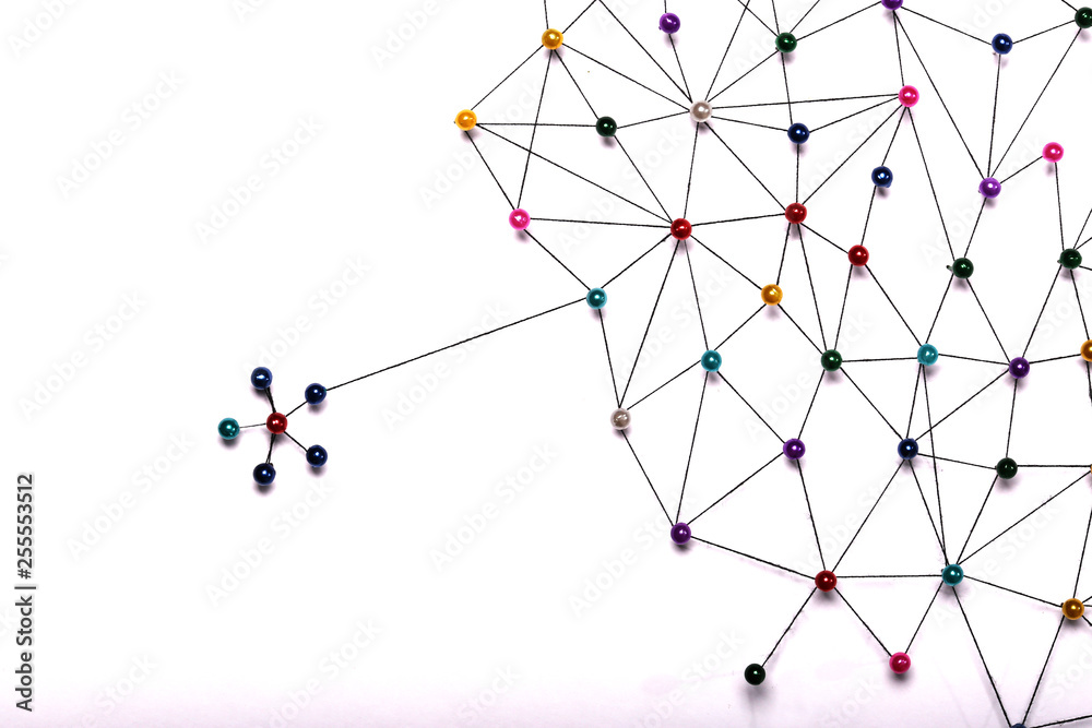 Fotografie Linking entities. Network, networking, social media, internet co
