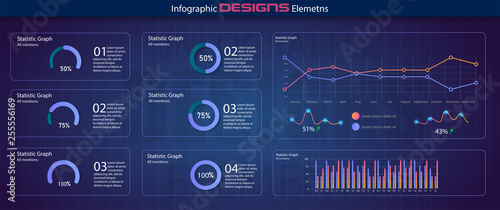 Charts dashboard. Financial analytical chart, futuristic web admin panel and trading analysis website ui. Minimalistic infographic template, statistics graphs or progress dashboards column vector 