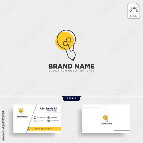 Light bulb learning line logo template vector illustration icon element isolated