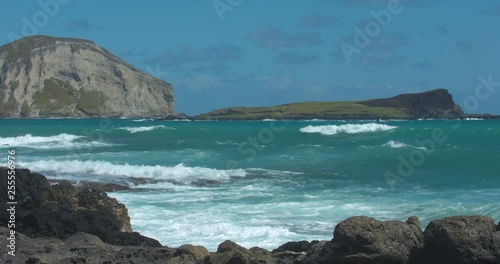 Crashing Waves in Front of Manana and Kaohikaipu Islands off the Coast of Oahu