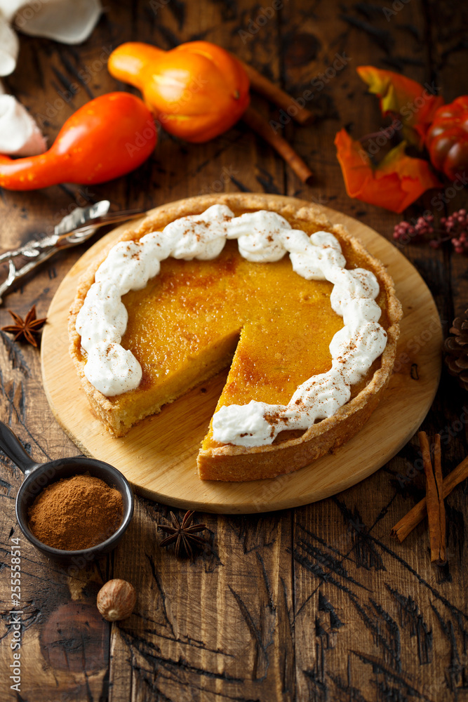 Homemade pumpkin tart