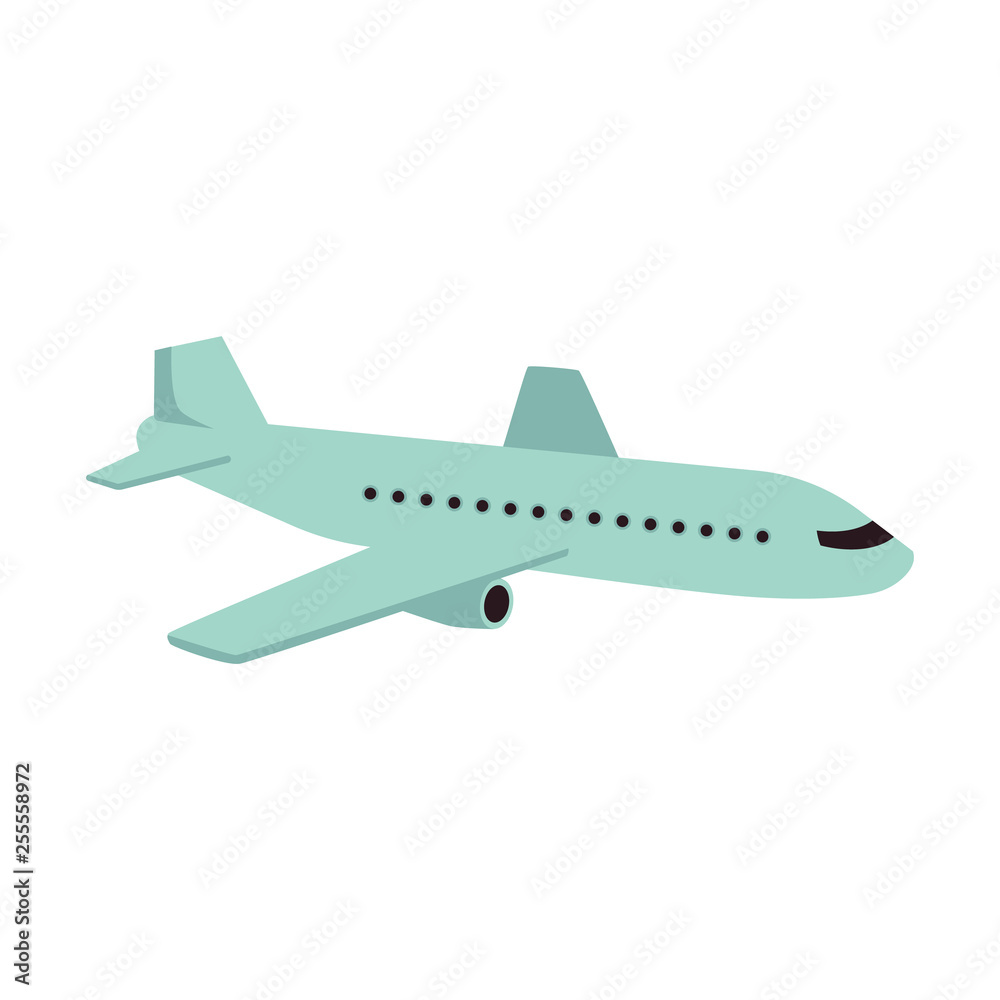 Vector passenger liner green airplane sketch icon