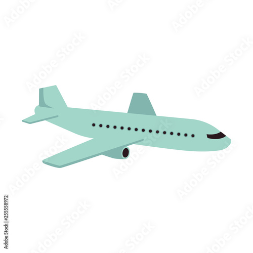 Vector passenger liner green airplane sketch icon