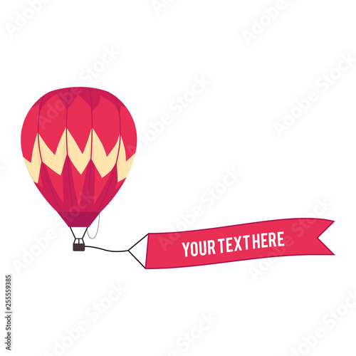 Vector red hot air balloon sketch icon