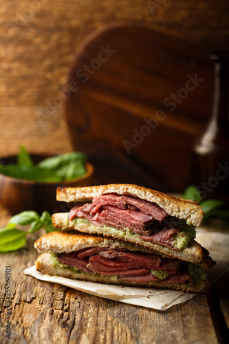 Homemade roast beef sandwich