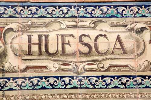 Huesca Sign; Plaza de Espana Square; Seville