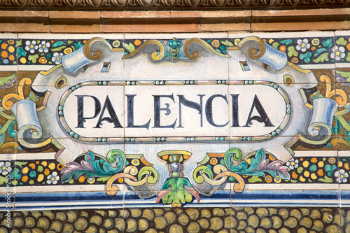 Palencia Sign; Plaza de Espana Square; Seville