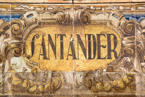 Santander Sign, Plaza de Espana Square; Seville