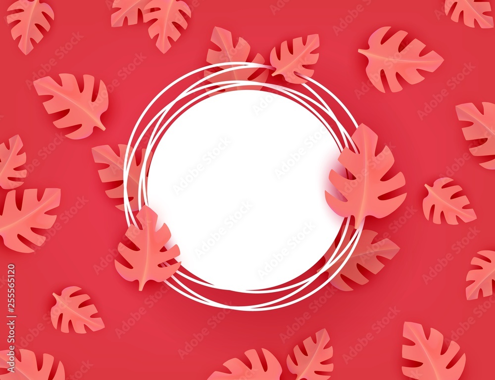 Vector Flat abstract coral leaves pattern background