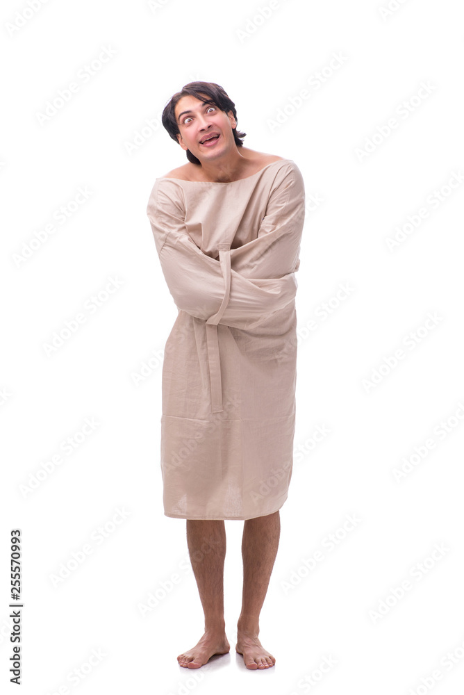 Fototapeta premium Young mad man isolated on white 