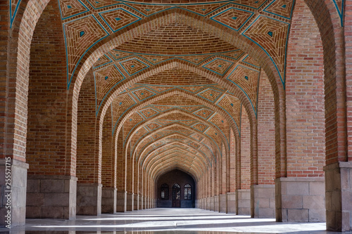 Arcade of the Kabud Mosque or Blue Mosque of Tabriz, Iran photo