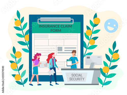 Family health flat insurance vector concept.