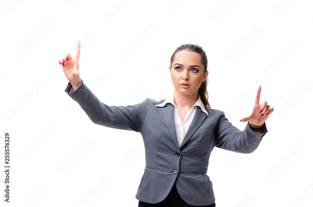 Young businesswoman isolated on white background Young businesswoman isolated on white background