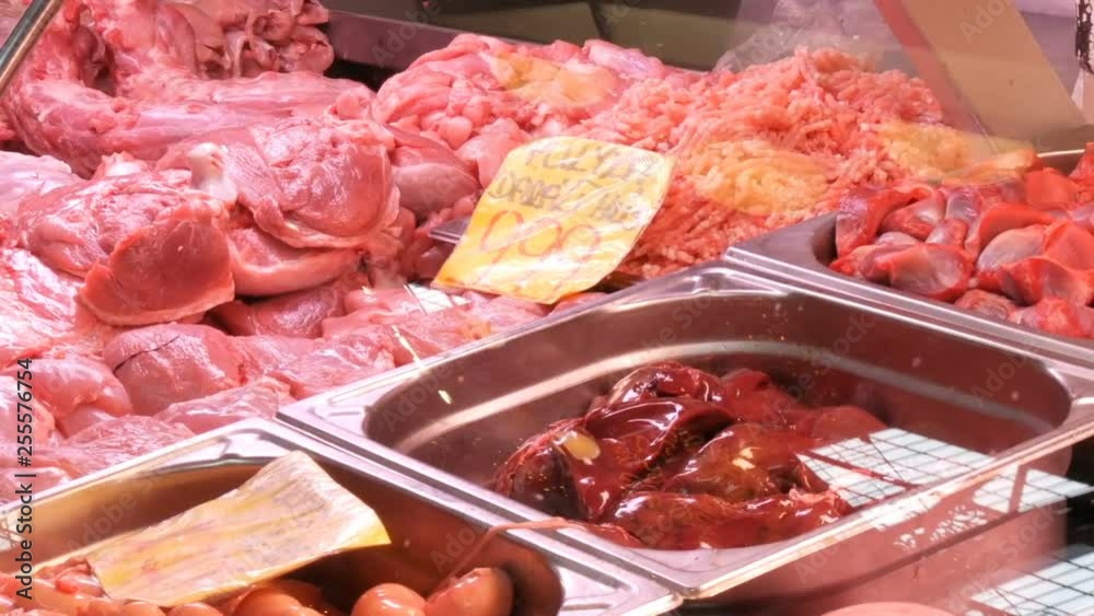 A large number of chicken giblets, entrails, wings, legs, stomachs, livers, hearts and other parts of the chicken carcass A large number of chicken giblets, entrails, wings, legs, stomachs, livers, hearts and other parts of the chicken carcass