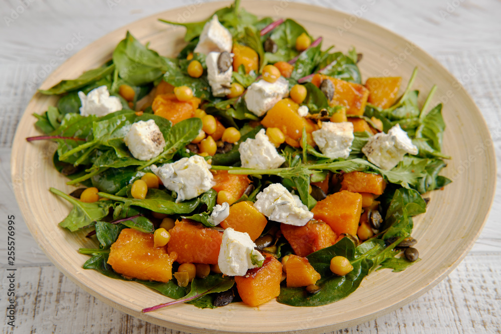 Healthy salad with spinach and pumpkin Healthy salad with spinach and pumpkin