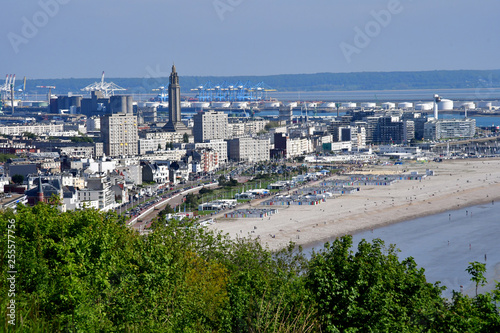 Le Havre; France - may 10 2017 : city view from Sainte Adresse photo