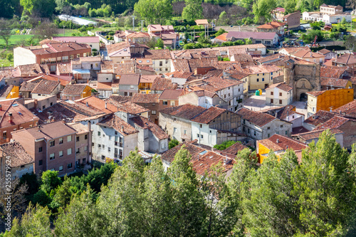 Elevated view of Belorado, Province of Burgos, Castilla y Leon, Spain on the Way of St. James, Camino de Santiago