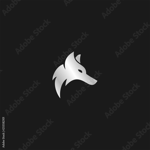 shiny masculine abstract alpha wolf head electronic  gaming vector logo design